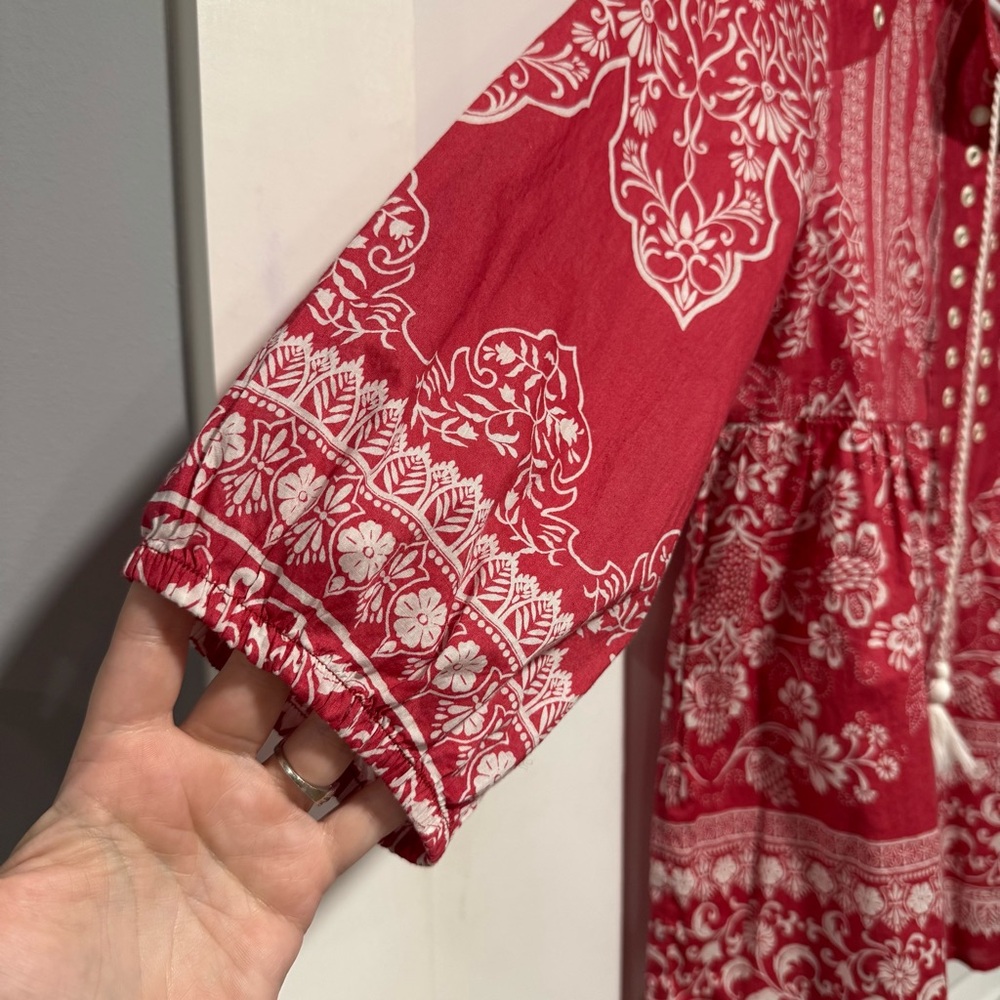 Red Bohemian Women's Blouse - Picture 4 of 9